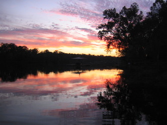 Sunset on lake